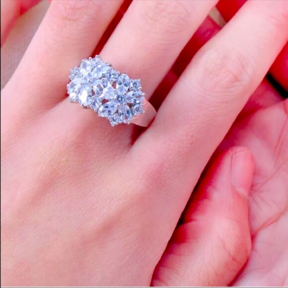 💕White Sparire Ring 10 CT Gold Ring over Silver